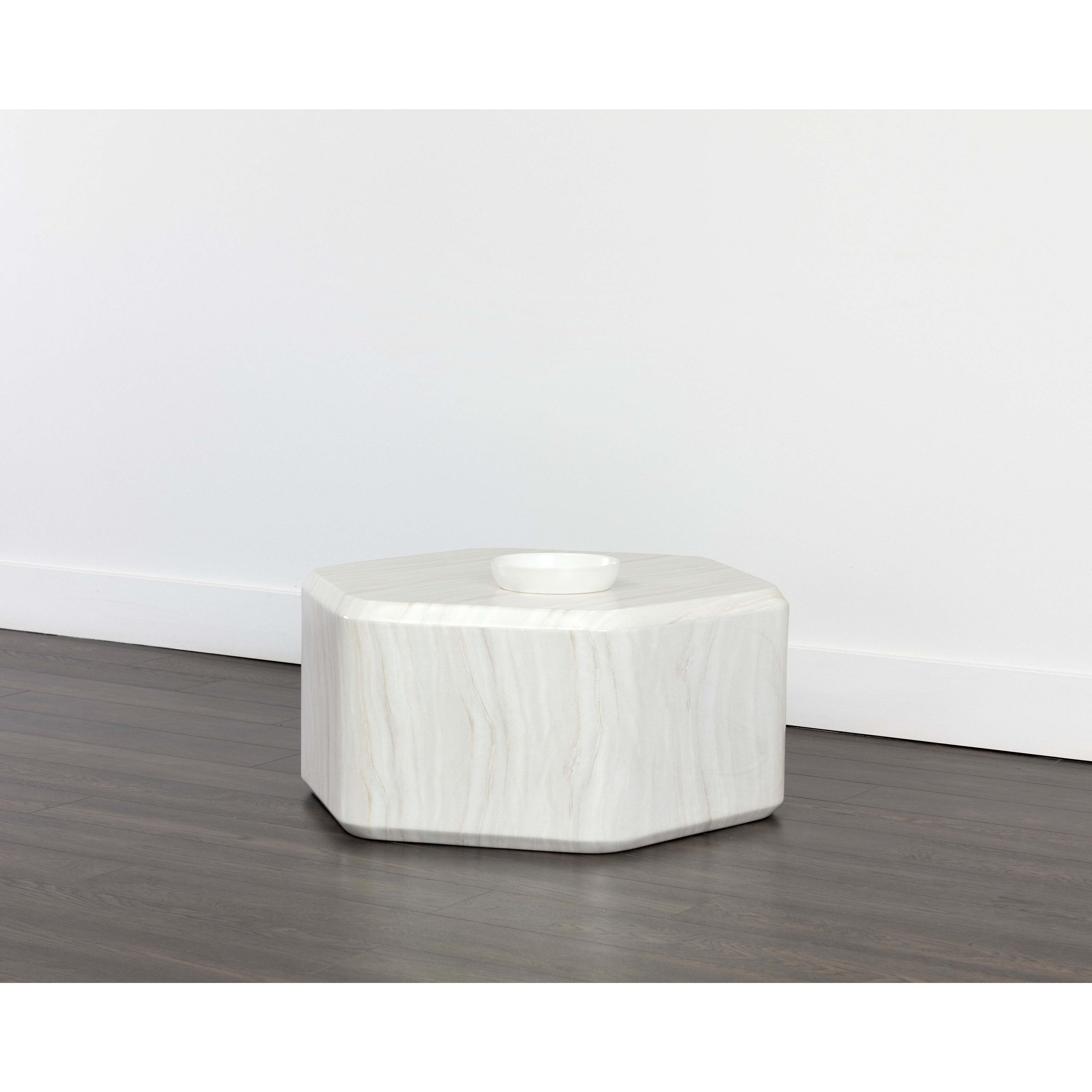 Spezza 33 X 29.5 inch Marble Look / Cream Outdoor Coffee Table